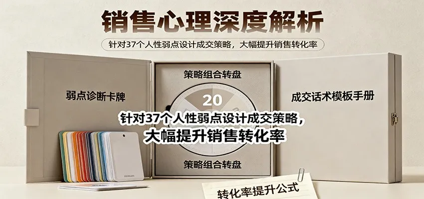 销售心理深度解析：针对37个人性弱点设计成交策略，大幅提升销售转化率！
