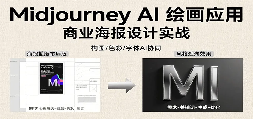 Midjourney AI绘画应用，关键词指令解析、漫画头像制作、海报设计、3D人物生成等