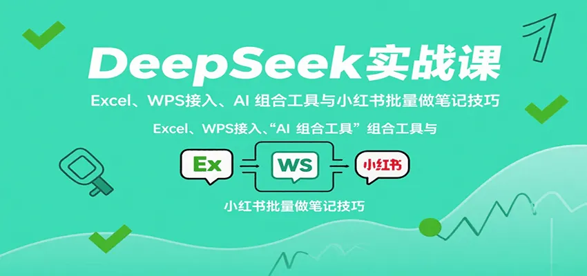 DeepSeek实战课：Excel、WPS接入、AI 组合工具与小红书批量做笔记技巧