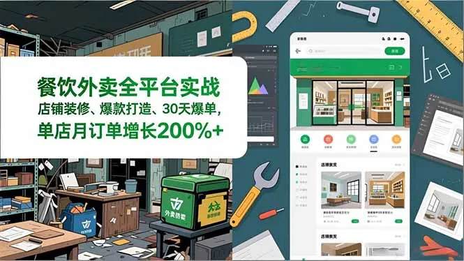 餐饮外卖全平台实战,店铺装修、爆款打造、30天爆单,手把手教学,单店月订单增长200%+ 餐饮外卖全平台实战,店铺装修、爆款打造、30天爆单,手把手教学,单店月订单增长200%+