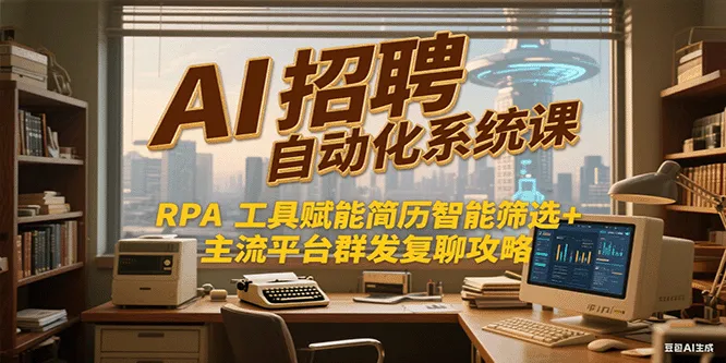 AI招聘自动化系统课,RPA工具赋能简历智能筛选+主流平台群发复聊全攻略