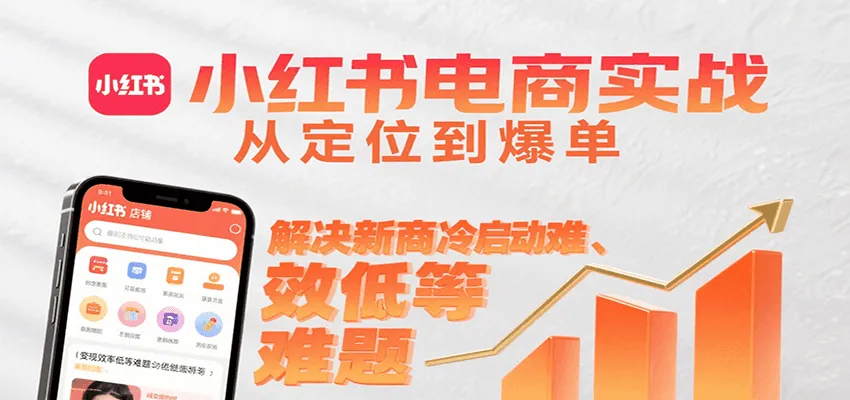 小红书电商实战，从定位到爆单解决新商冷启动难、变现效率低等难题