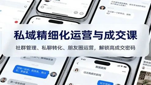 私域精细化运营与成交课：社群管理、私聊转化、朋友圈运营，解锁高成交密码