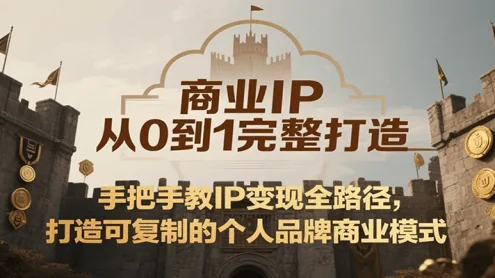 商业IP从0到1完整打造，手把手教IP变现全路径，打造可复制的个人品牌商业模式