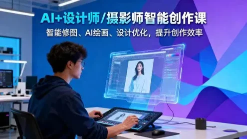 AI+设计师/摄影师智能创作课：智能修图、AI绘画、设计优化，提升创作效率