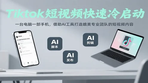 Tiktok短视频快速冷启动，一台电脑一部手机，借助AI工具打造媲美专业团队的短视频内容