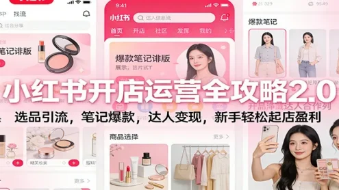 小红书开店运营全攻略2.0：选品引流，笔记爆款，达人变现，新手轻松起店盈利