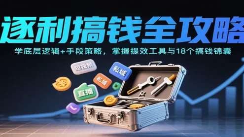 逐利搞钱全攻略：学底层逻辑+手段策略，掌握提效工具与18个搞钱锦囊
