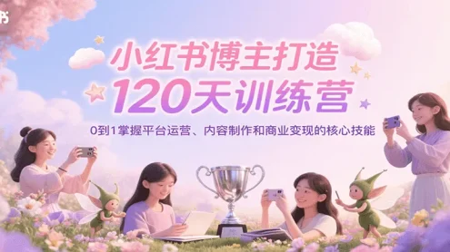 小红书博主打造120天训练营，0到1掌握平台运营、内容制作和商业变现