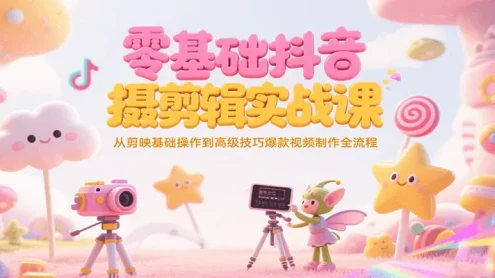 零基础抖音短视频拍摄剪辑实战课，从剪映基础操作到高级技巧爆款视频制作全流程